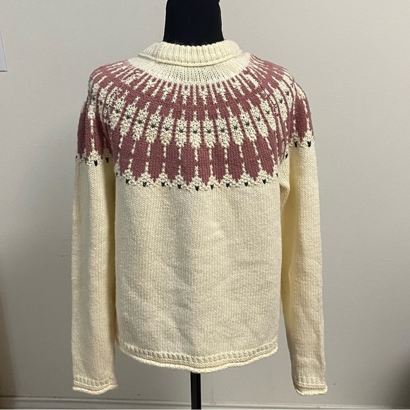 Madewell Sweater Women’s Medium Cream Fair Isle Keaton Pullover Cotton Alpaca - Picture 4 of 10